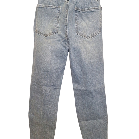 Tinseltown Distressed Ripped Light Blue Paperbagwaist Mom Jean Size 5 NWOT - Picture 5 of 6